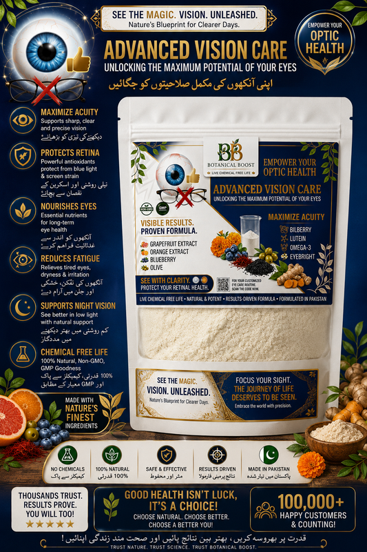 Botanical Boost Advanced Vision Care Powder – Natural Eye Support Formula for Clear Vision, Focus & Screen Protection